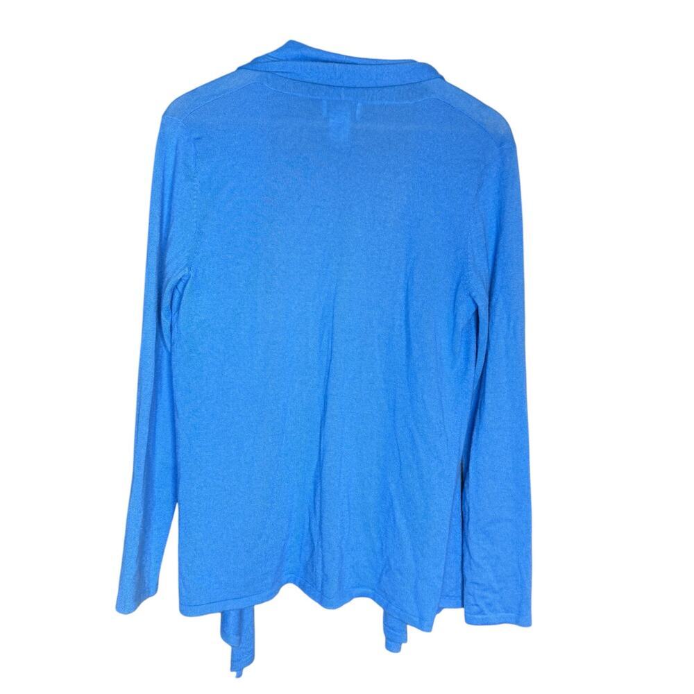 Neiman Marcus 100% Cashmere Cardigan Blue Open Front Sweater Women M Lightweight - Picture 2 of 6